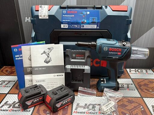 値下げしました！【未使用開封品】ボッシュ BOSCH GRG18V-16C コードレスリベットガン リベッタ 18V バッテリ×2・充電器付き
