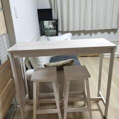 本日と明日のみ値下げ‼️カウンターテーブルとスツールセット