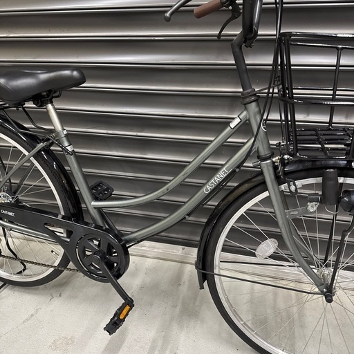 26インチ　自転車　グレー