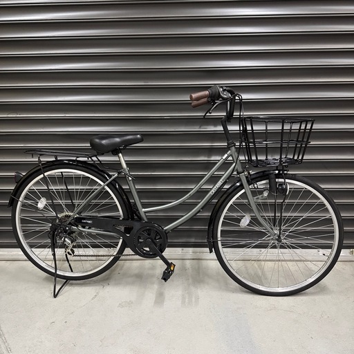 26インチ　自転車　グレー