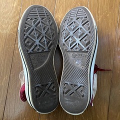 コンバース ★ レディース ハイカット スニーカー 24.5cm  レッド　人気の画像