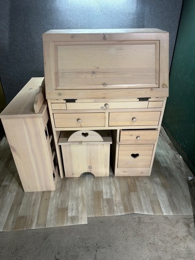 ナチュラルウッド木製勉強机