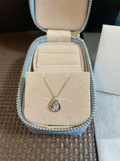 4℃ エターナルシルバーネックレス アクアマリン ダイアモンド 保証書付き