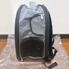 【新品未使用】3WAY ペット キャリーバッグ ダークグレー 災害時 旅行 犬 猫 コンパクトの画像