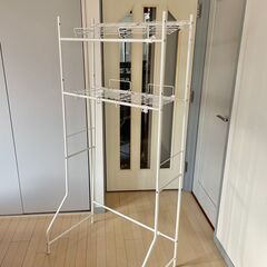 ランドリーラック 洗濯機ラック 白