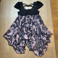 胸元ビジュー　シフォンワンピ　Lサイズ