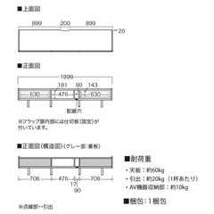 ※4月末まで※パモウナ　テレビボード　200cm ライトグレーの画像