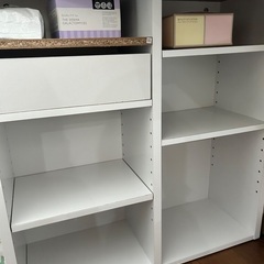 【横100cm】収納棚付き机