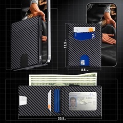 ✨新品✨次世代ウォレット　カードケース 2つ折り ポップアップ カード入れ スキミング防止 黒　ブラック　スマート払い　紳士の画像