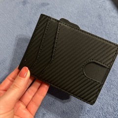 ✨新品✨次世代ウォレット　カードケース 2つ折り ポップアップ カード入れ スキミング防止 黒　ブラック　スマート払い　紳士の画像