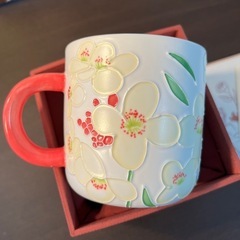 中国土産　花柄　マグカップ　の画像