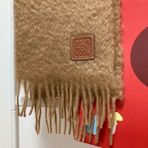 新品 ロエベ セーター モヘア キャメル ストール ブラウン LOEWE ウール