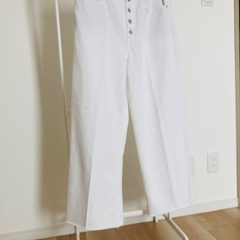 新品　ラルフローレン　ポロ　ワイドレッグクロップ　ワイド　デニム　パンツ　白の画像