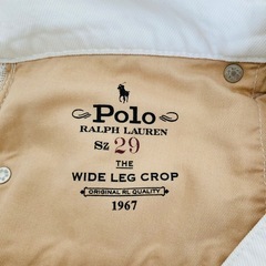 新品　ラルフローレン　ポロ　ワイドレッグクロップ　ワイド　デニム　パンツ　白の画像