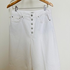 新品　ラルフローレン　ポロ　ワイドレッグクロップ　ワイド　デニム　パンツ　白の画像