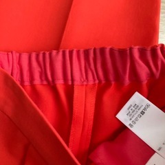 新品　エレンディーク　パンツ　レッド　ウエストゴム　洗える　テーパード　Mの画像