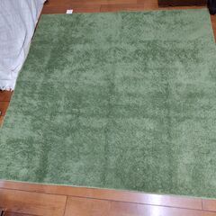 絨毯　ラグ　カーペット　グリーン　約2.2帖(185×185cm...