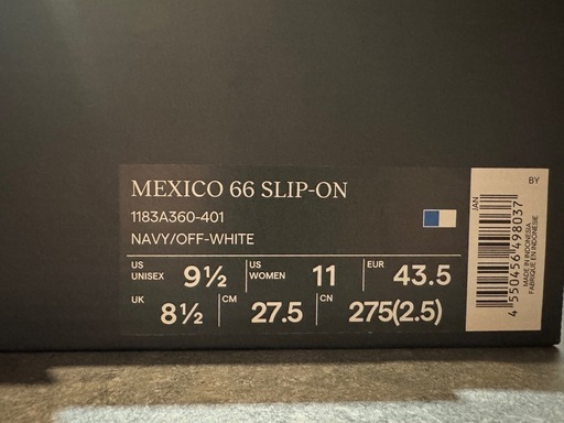 【新品】Onitsuka Tiger MEXICO66 スリッポン ネイビー27.5cm