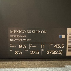 【新品】Onitsuka Tiger MEXICO66 スリッポン ネイビー27.5cmの画像