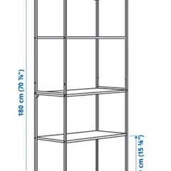 ほぼ未使用　イケア　棚　JOSTEIN ヨースタイン シェルフユニット, 室内/屋外用/メタル ホワイト, 61x40x180 cm　スチール　ラック　白　モノトーン　大きい　ランドリー　キッチン　リビング　の画像