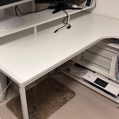 L字型 パソコンデスク 幅120cm ホワイト机