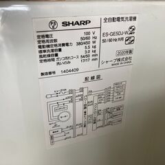 ☆中古￥8,800！SHARP　5.5kg洗濯機　家電　ES-GE5DJ-W型　2020年製　【BD023】