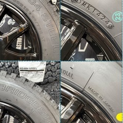 ㊺軽トラ・箱バン用の新品ゴツゴツタイヤと中古ホイールと新品ナット付き ㊿軽トラ・箱バン用の新品ゴツゴツタイヤと中古美品ホイールと