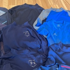 130 半袖長袖インナー　Tシャツ　ネイビーの画像