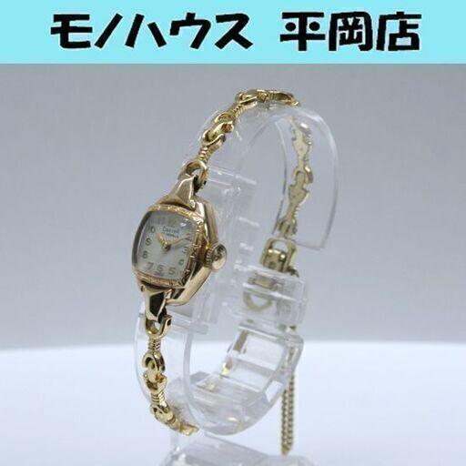 【希望者のみラッピング無料】 14KT刻印 ビンテージ腕時計 動作品 DREFFA レディース 手巻 17石 アナログ（手巻き）