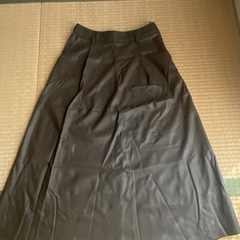 GU フェイクレザー　スカート　ブラウン　膝下丈　Lサイズ