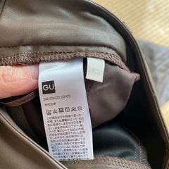 GU フェイクレザー　スカート　ブラウン　膝下丈　Lサイズの画像