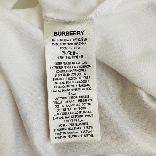 新品　バーバリー　Tシャツ　ロケーション　ホワイト　ピンク　ロゴ　XS