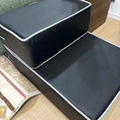 値下げ！美品！ドッグステップ 犬ステップ 2段 3色 洗える 老犬介護 ケガ防止 滑り止め付き 犬階段 スロープペット 犬踏み台 小型犬 (ブラック)の画像