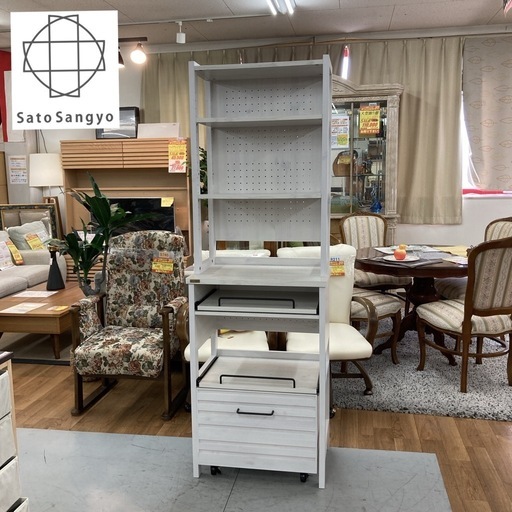 S785 ⭐ 佐藤産業 SATOUSANGYOU ラフィカ キッチンラック キャスター付き 幅60cm USED 綺麗