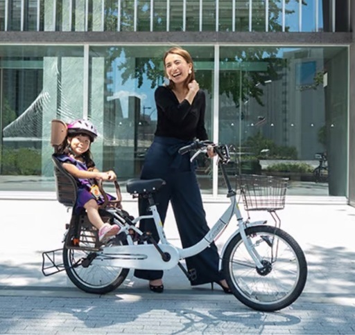 子ども乗せ非電動自転車ヘッドレスト付チャイルドシート搭載limini