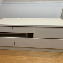配送あり。テレビ台　ホワイト　白木　