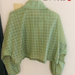 【最終値下げ‼️】REDYAZEL ライトグリーン チェック柄 ジャケット Fの画像