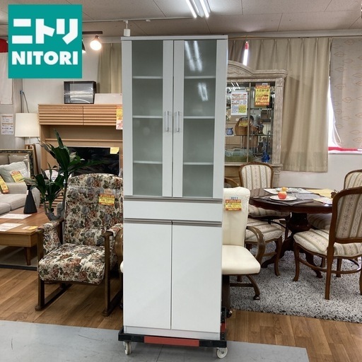 S749 ⭐ NITORI ニトリ スリム食器棚 キャビンネット 幅60cm USED
