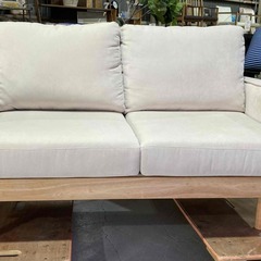 A15☆2人掛けソファ☆ラブソファ コーデュロイ 布製×木製フレーム