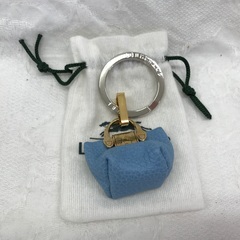LONGCHAMP/キーリング/バッグ モチーフ/ライトブルー×...