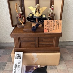 未使用◆節句人形セット◆兜飾り◆木箱付きの画像