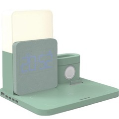 4in1ワイヤレス充電器ライト付き目覚ましスタンド【中古品】の画像