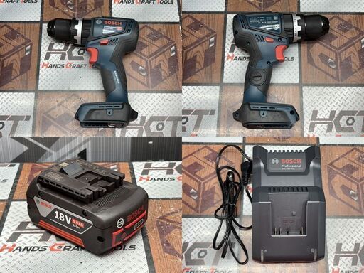 値下げしました！【未使用開封品】ボッシュ BOSCH GSB18V-90C コードレス振動ドライバードリル 震動ドライバ バッテリ×1・充電器付き ※ケース留め具片側破損有り