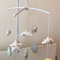 【4/29まで🌟まとめ買いで値段交渉ok】メリー ホワイト&グレー フクロウ 月 星 雲 赤ちゃんの画像