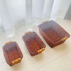竹籠　小物入れ　3点セットの画像