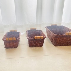竹籠　小物入れ　3点セットの画像
