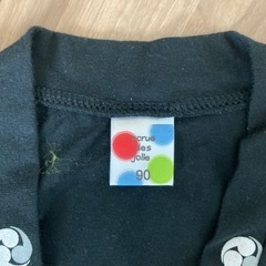 甘えん坊 甚平 黒地 キャンディ柄 90cmの画像