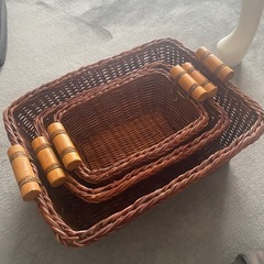 竹籠　小物入れ　3点セットの画像