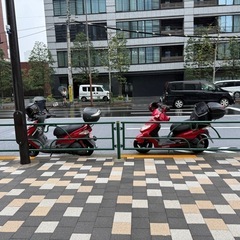 バイクタイヤ前後交換、ブレーキパッド交換、リアシュー交換