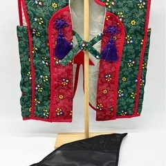 未使用◆五月人形◆陣羽織◆烏帽子付き◆スタンド台付の画像